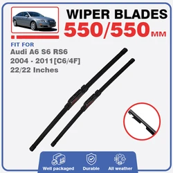 For Audi A6 C6 4F 2006 - 2011 S6 RS6 Front Windshield Wiper Blades Wiper Windscreen Accessories 22”22“ Brushes Rubber Refills