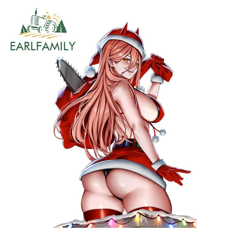 EARLFAMILY عيد الميلاد قوة مثير الحمار ملصقات السيارات مكيف الهواء مضحك الوفير الشارات RV مقاوم للماء JDM دراجة نارية اكسسوارات