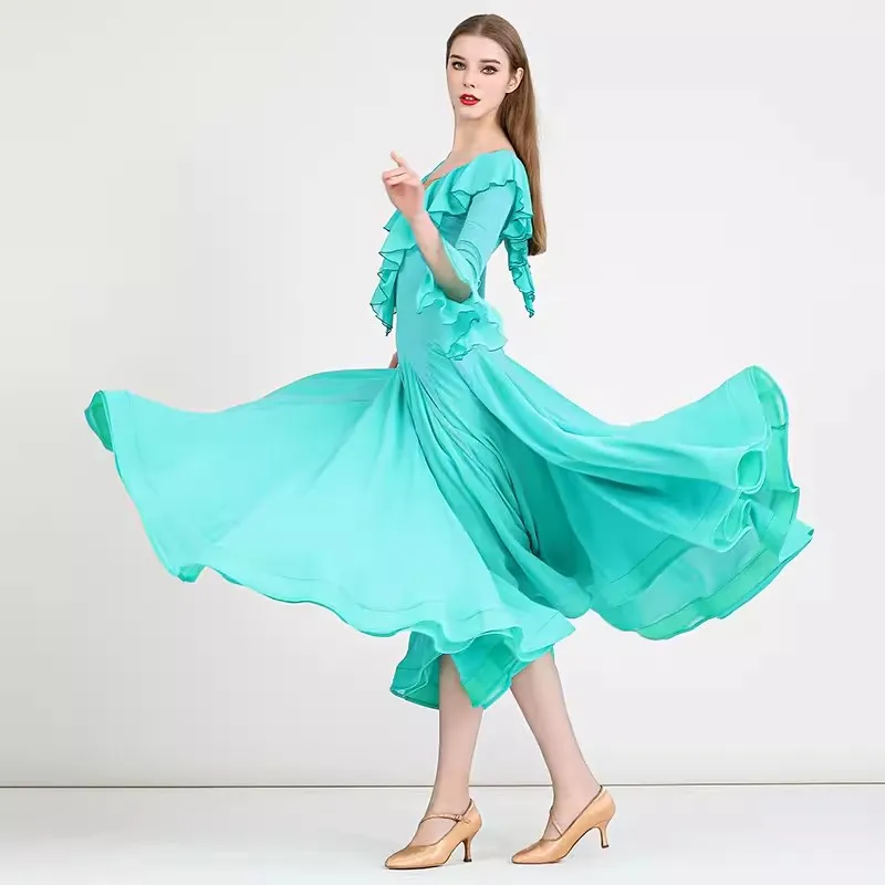 2024 New Elegant Modern Dance Clothes National Standard Ballroom Dance Dress for Women Competition Party Tango Waltz Costumes