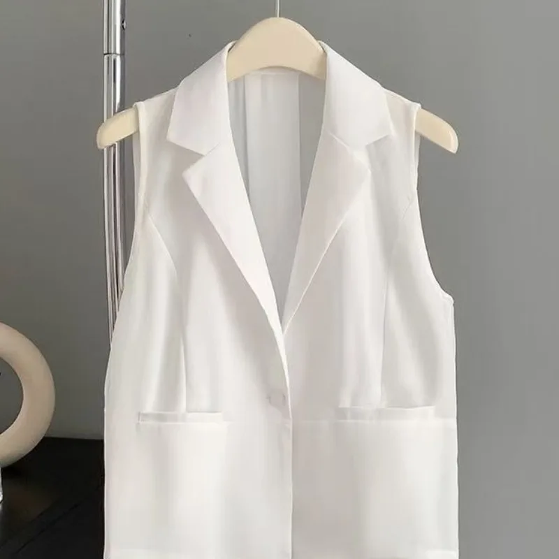 Women's Summer Thin Vest Jacket Summer Chiffon Outer Short Fashion Suit Vest Sleeveless New Waistcoat Denim Vest Fashion Comfort