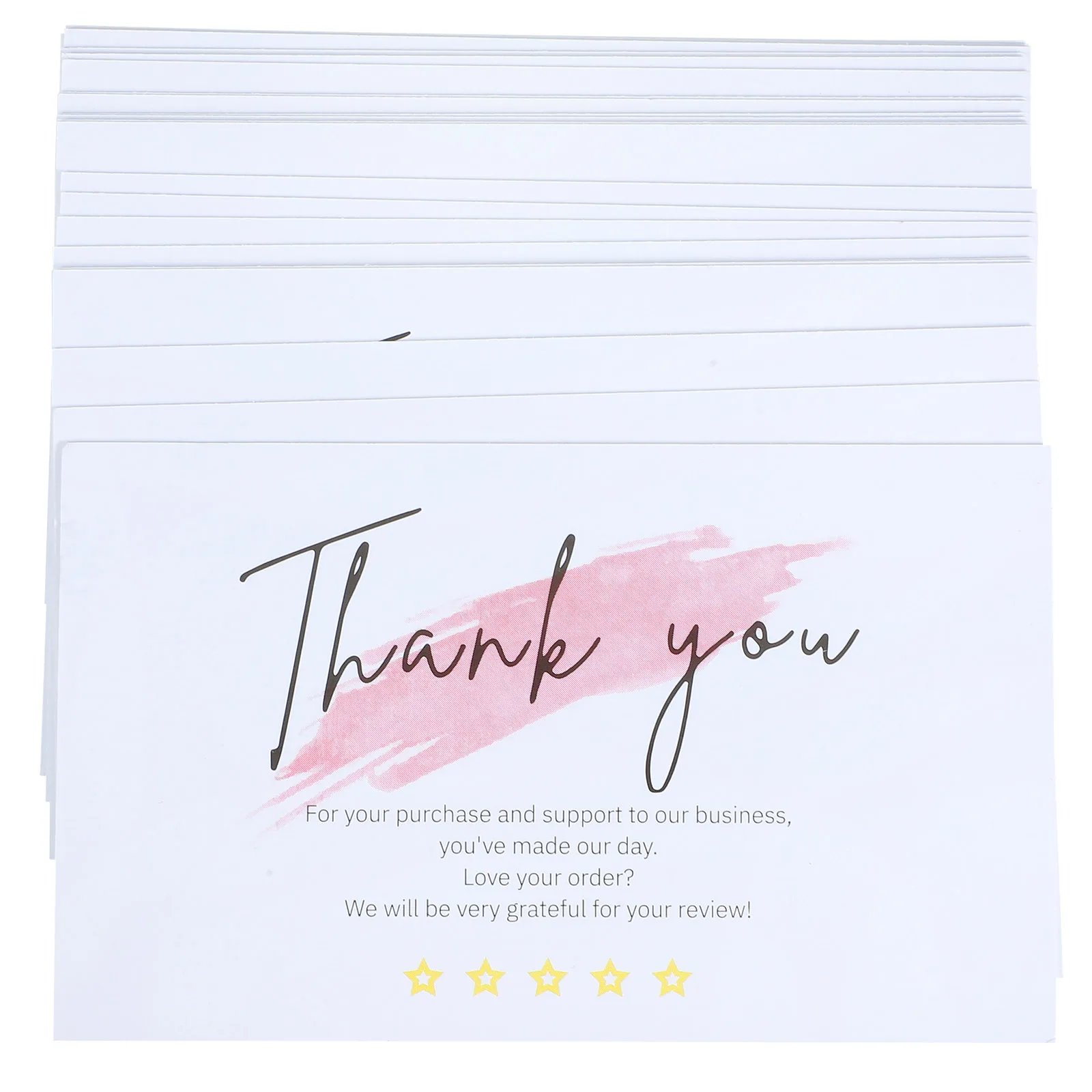 60pcs White Thank You Cards Order Acknowledgment Tags for Small Business Gift Packing Cute Chic Simple Design