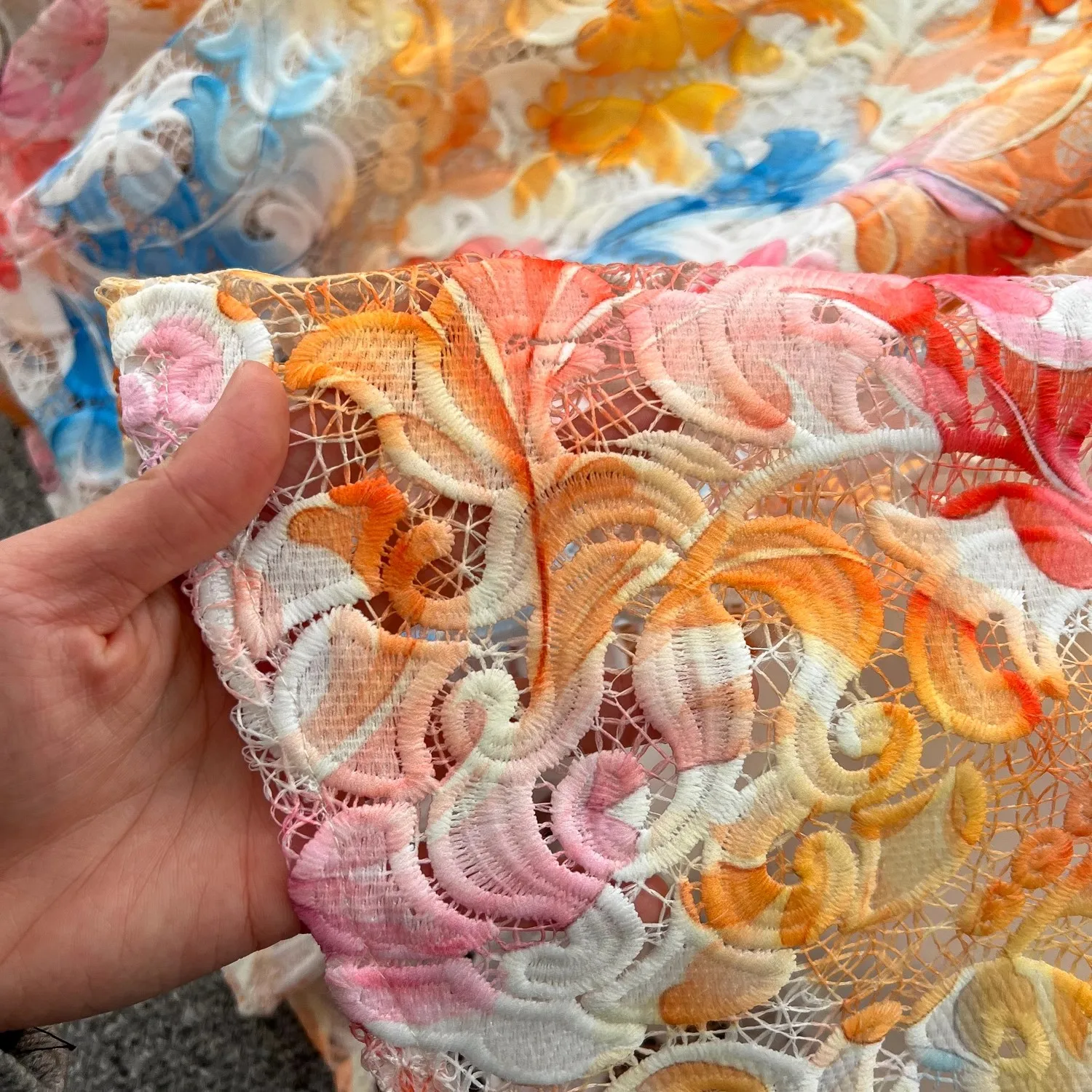 Crochê renda bordado oco para fora floral impressão maxi vestido outono feminino manga longa lanterna pérola botões até cinto roupas de baile