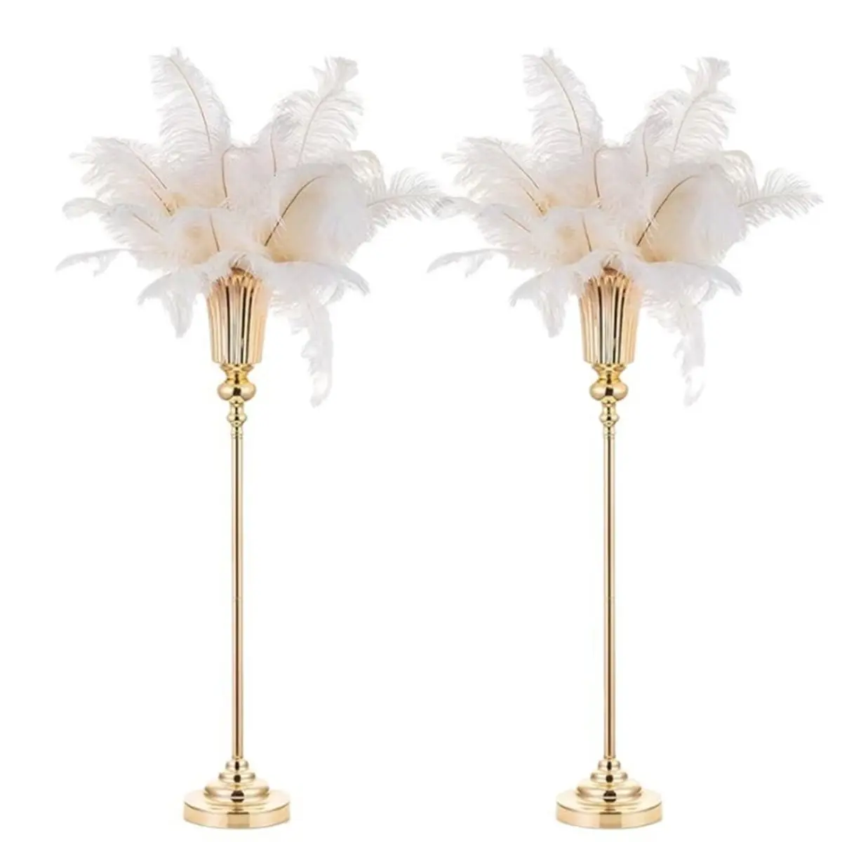 HAPPYDAY~ Elegant Metal Flower Vase for Home Decor, Tabletop Artificial Flower Arrangement