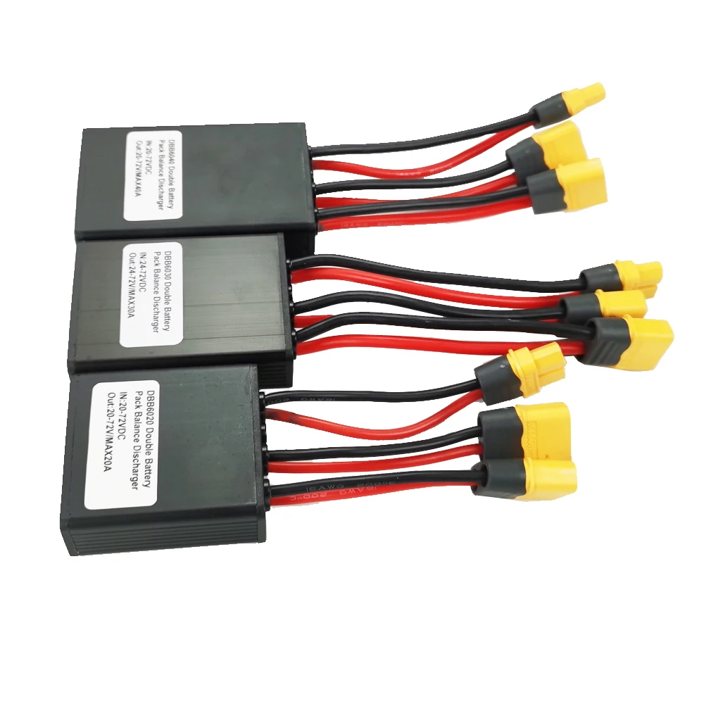 Double Li-ion Battery Pack Discharge Converter for Ebike, 30A Dual Battery Pack, Switch Balance, 24-72V DC