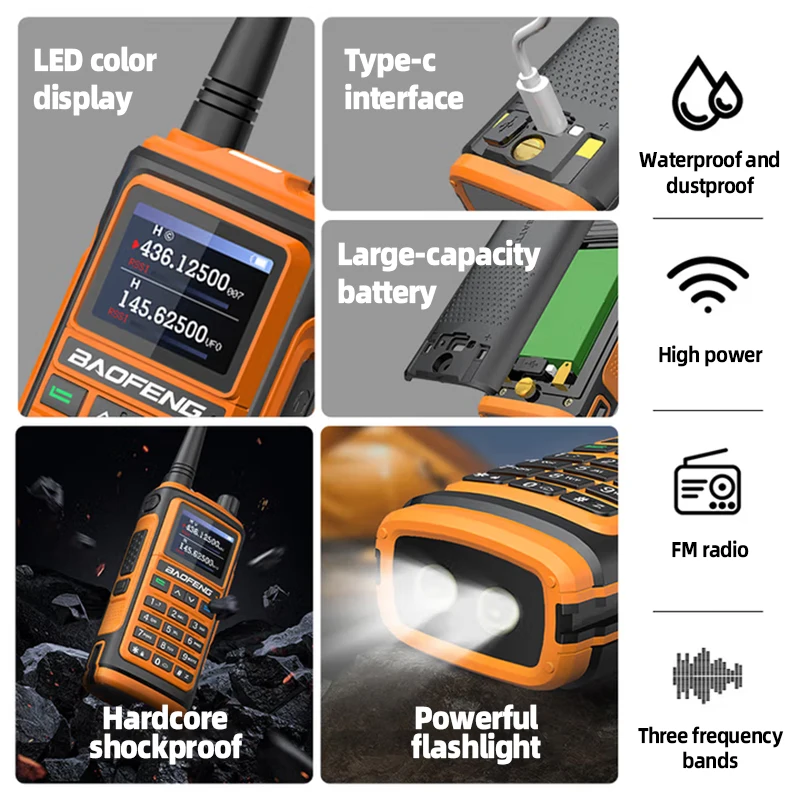 1 قطعة Baofeng الأصلي UV-17 999CH لمسافات طويلة اتجاهين هام راديو متعدد الفرقة AM الهواء الفرقة جهاز إرسال واستقبال عالي التردد