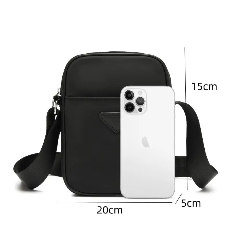 New Fashion Men Women Mobile Phone Bag Wallets Commuter Leisure Versatile Oxford Polyester Black Small Square Bag Mini Bags ﻿