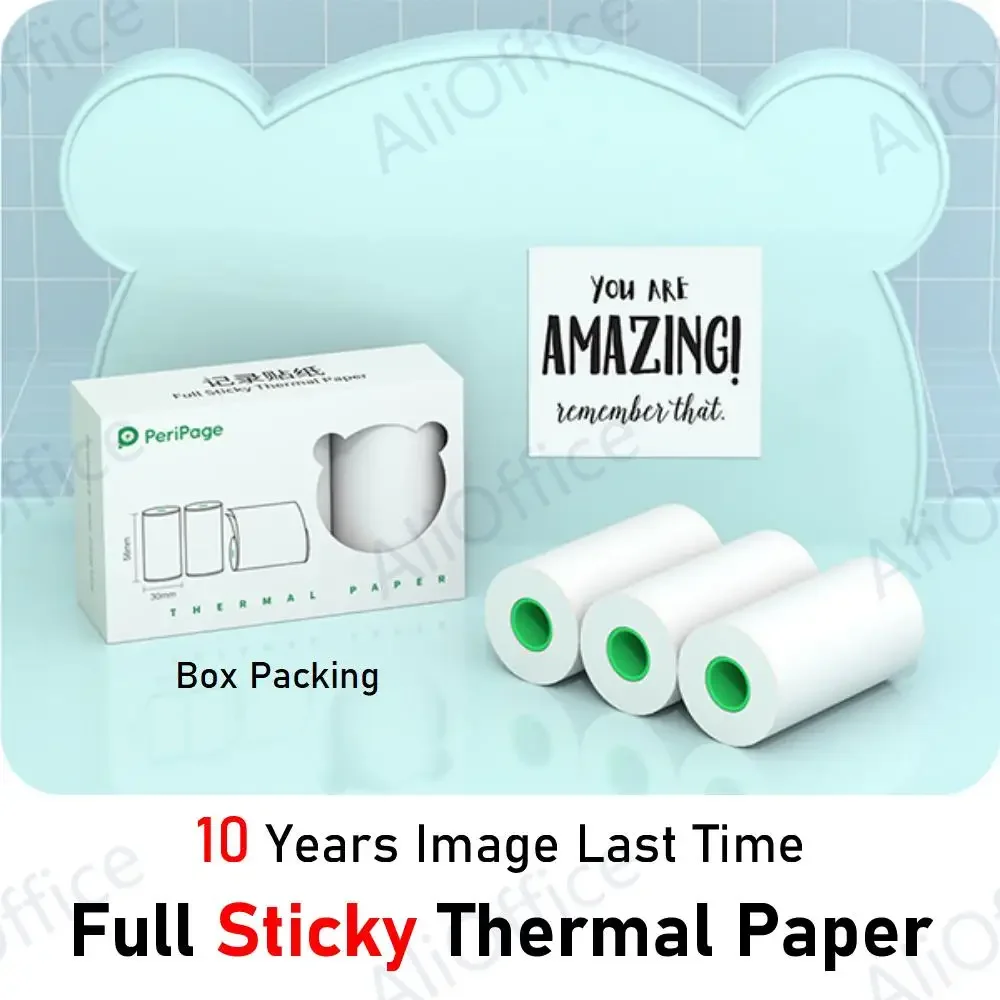 Peripage Mini Printer Paper Adhesive Thermal Paper Rolls White Paper for Peripage A6 Paperang All Bluetooth Mini Printer