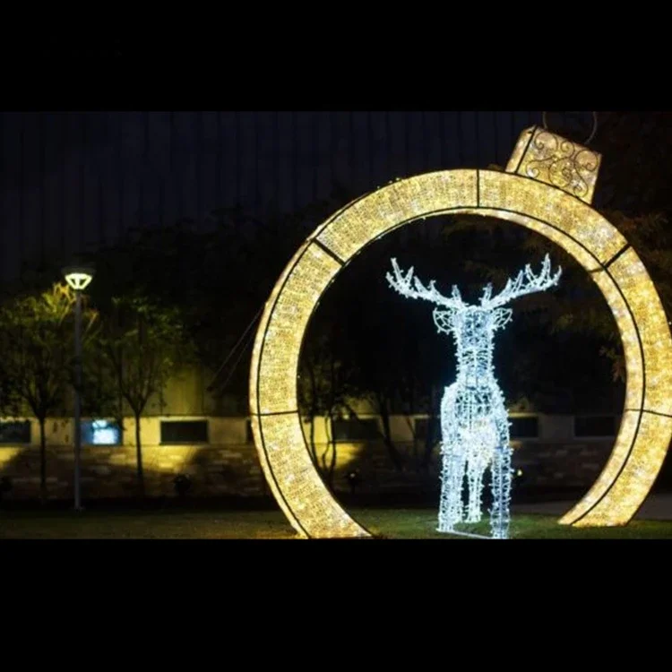 Christmas Commercial 3D Acrylic Motif Light Giant Outdoor Ornament Walk Through Acrylic Arch LED Light