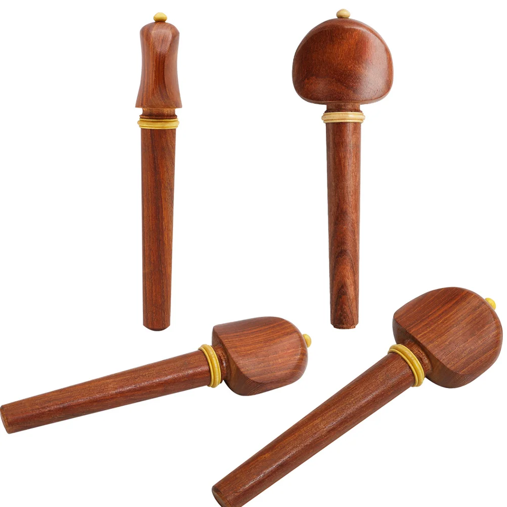 

4Pcs Redwood Cello Pegs Solid Wood Musical Instruments Accessories Chocolate Color Durable High Density Smooth Texture Accurate