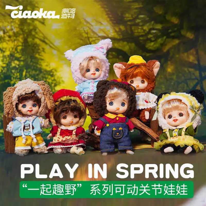 Ciaoka Play In Spring Series 19cm Bjd Doll Baby Kawaii Caixa Caja Dolls Gift Anime Action Figure Toys