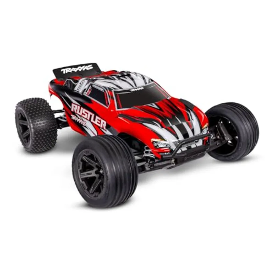 

Rustler 2WD XL-5 for off-road racing, ABS plastic body, red color, high-speed brushless power system