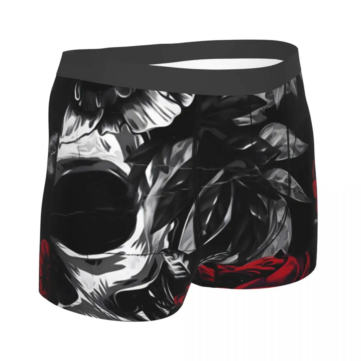 Street Arts Underpants Cotton Panties Man Underwear Sexy Skull Roses Shorts Briefs