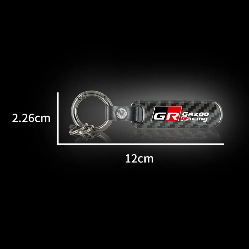 High Quality Carbon Fiber Car Keychain Key Rings Holder For Toyota GR Sport Gazoo Racing Rav4 Corolla Prius Yaris Accessories