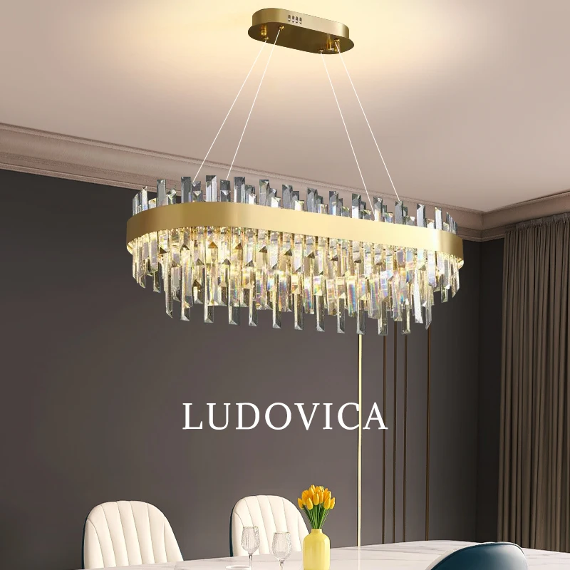 

Modern Crystal Pendant Light Living Room Bedroom Restaurant Home Kitchen Ceiling LED Chandelier Fixture