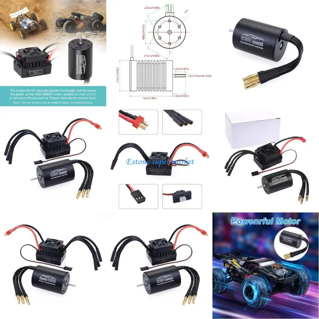 

090B Upgrades Metal 2300KV Brushless Motor with 60A Waterproof ESC 2S Lipo Compatible