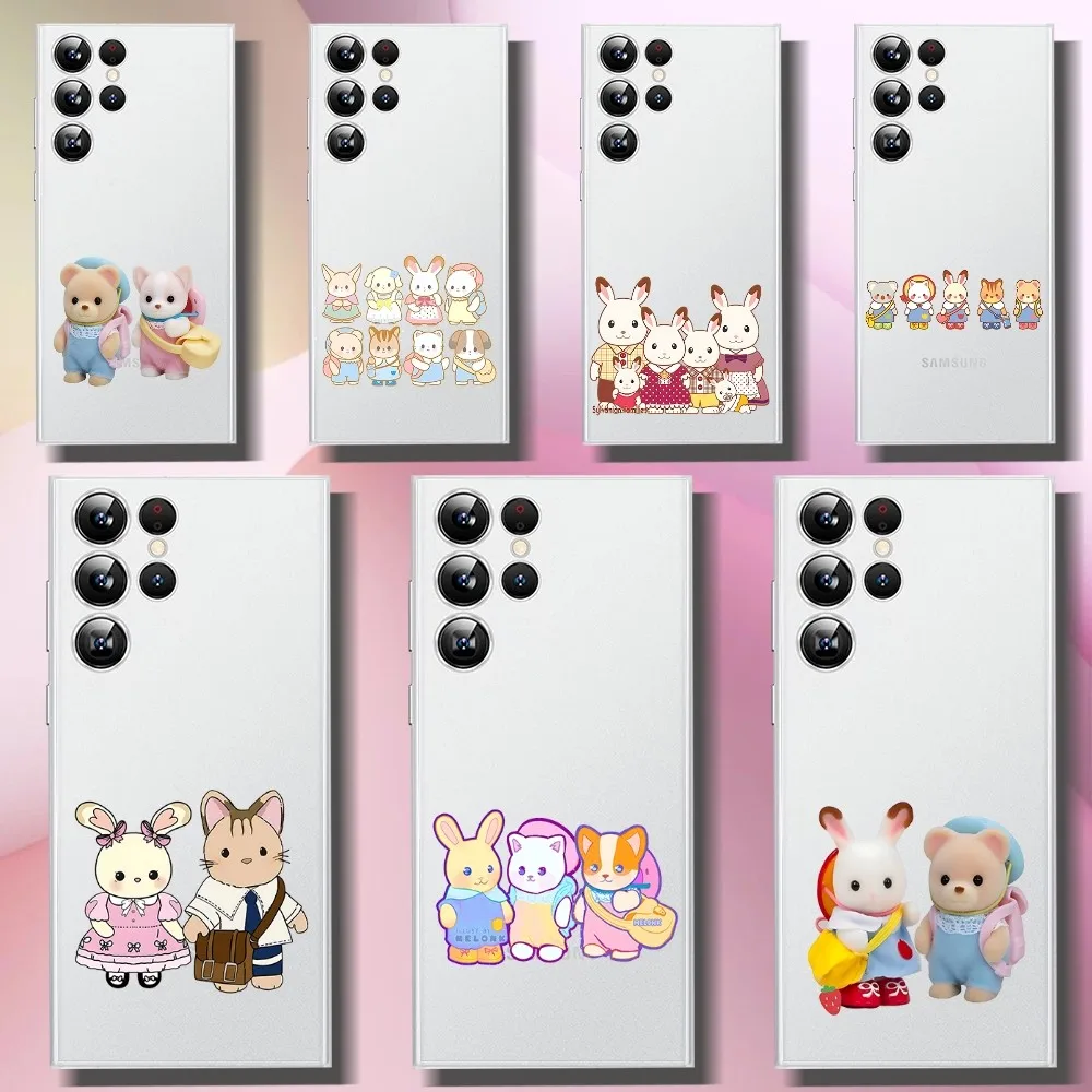 S-Sylvanian Families Phone Case For Samsung Galaxy A52 A12 A51 S21 Edge S22ULTRA S23 S20LITE Plus Ultra Transparent Cover