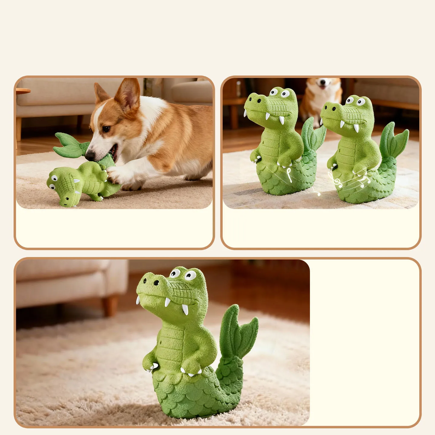 Juguete masticable látex cocodrilo para perros resistente interactivo - imagen 4