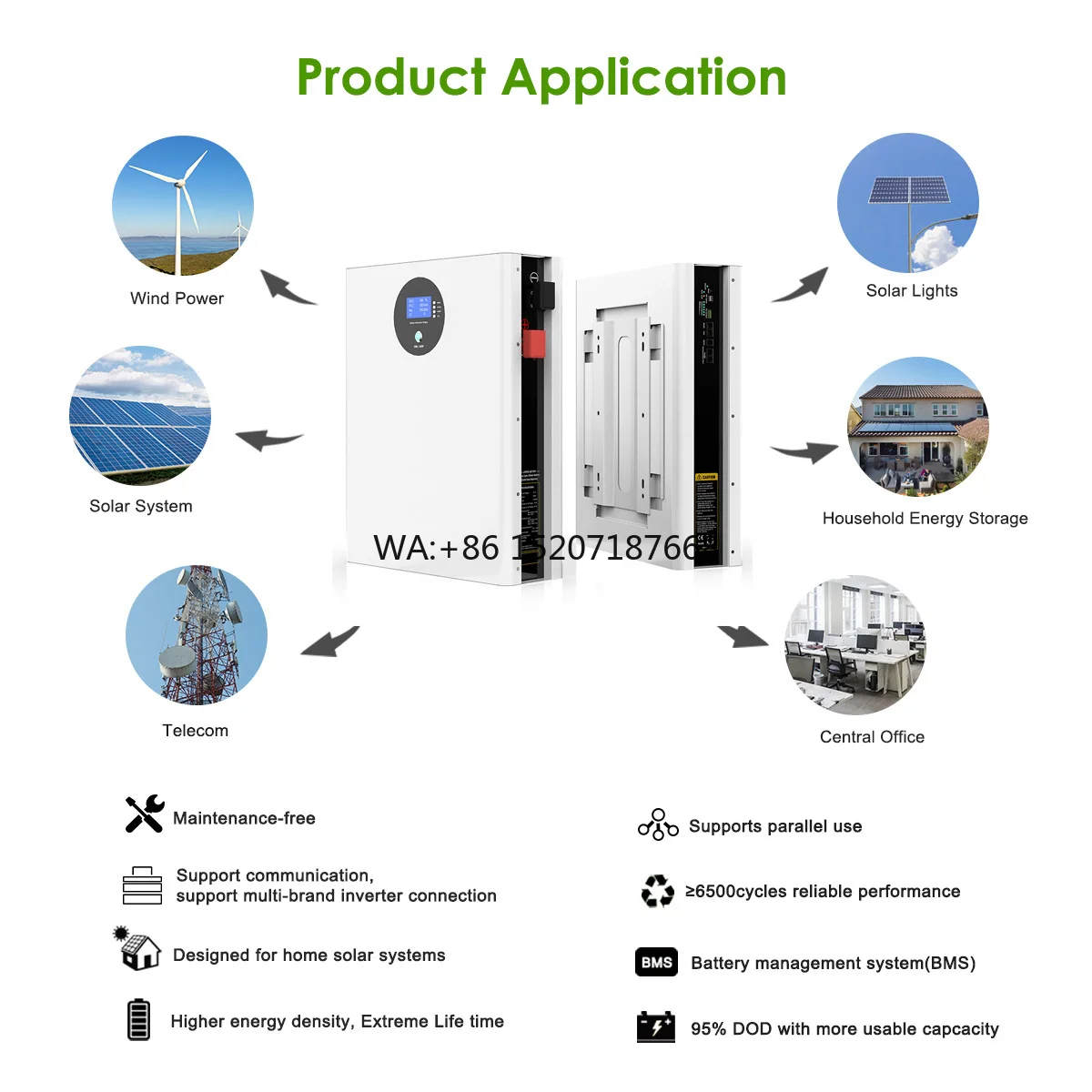 

Phosphate Lithium Ion Battery Energy Storage Lifepo4 Batteries48v Wall Mounted Battery Lithium 5kwh 10kwh 100Ah 200Ah Iron