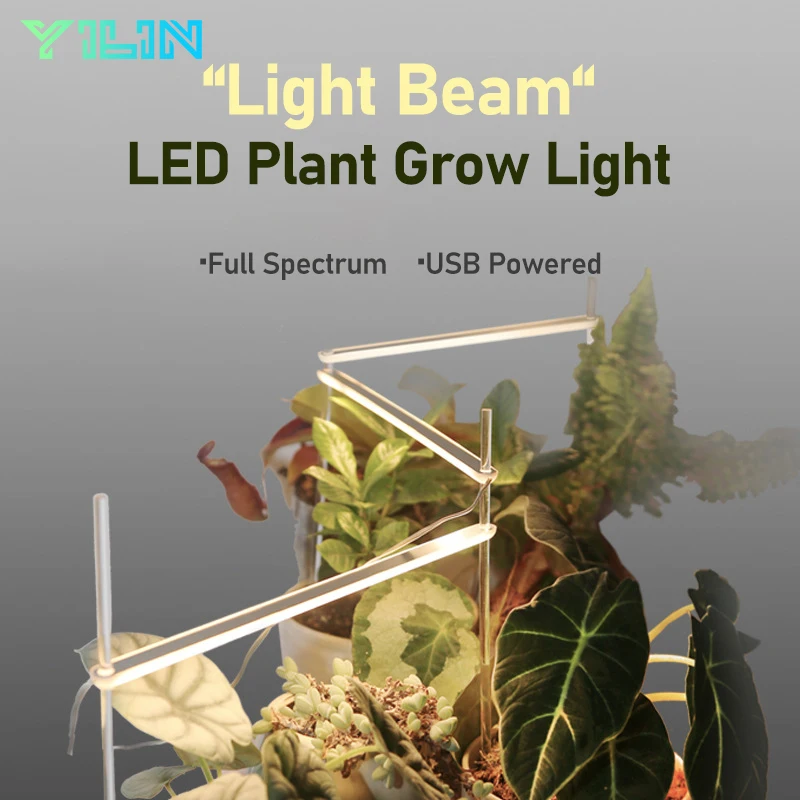 LED Light Beam Desktop Plant Grow Light Bar 25.6cm/10inch Full Spectrum Growing Line Lamp With Timer For Indoor Plants Growth