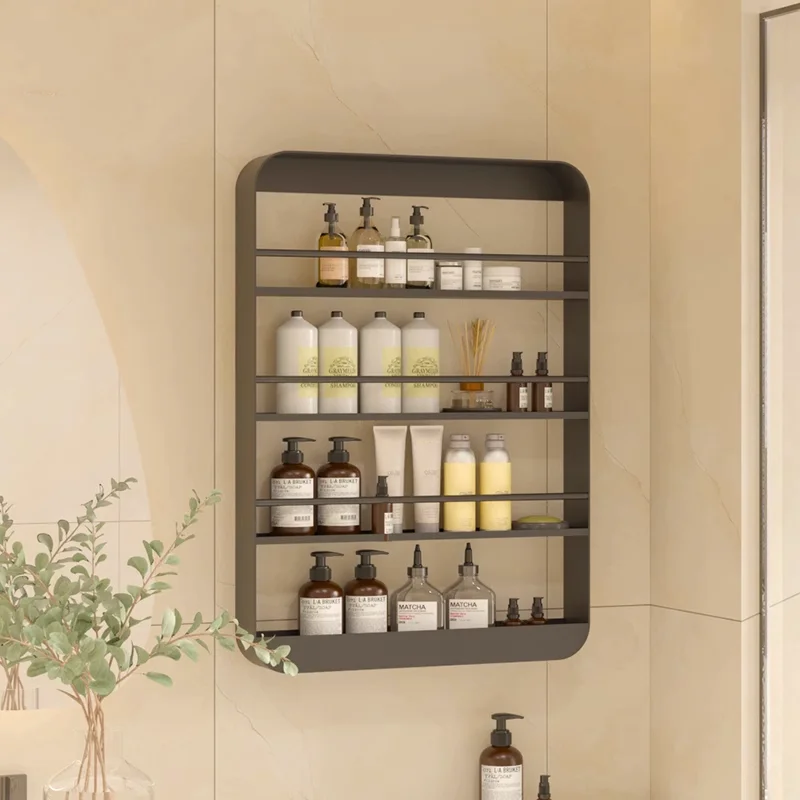 

Perforation-free Bathroom Shelving Wall-mounted Bathroom Wash Station Toilet Wall Dressing Rack Cosmetic Storage