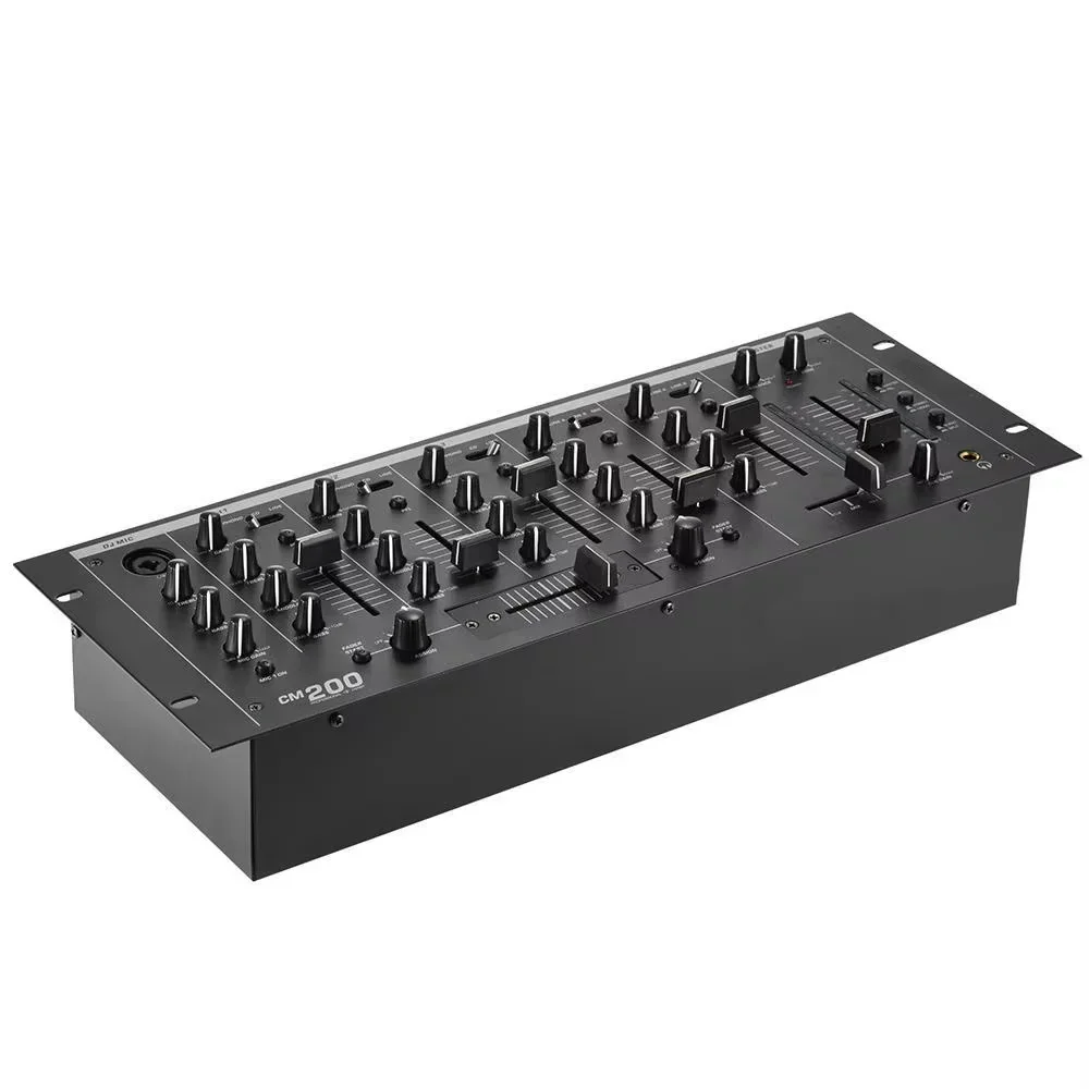 Recordio GAX-CM200 5-Channel 3-Band EQ DJ Mixer for Club Church Stage Performances