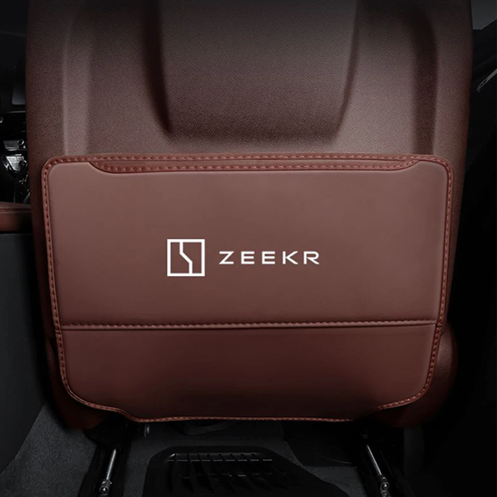 

For ZEEKR 001 2021 2022 2023 Leather Car Seat Rear Anti Mat Kick/dust/scratch Decoration Protection Water cup Cover Dust Board