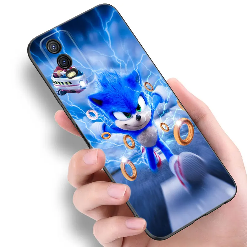 S-Sonic The H-Hedgehog Black Silicone Phone Case For Vivo V27 V29 e V30 X80 X90 Pro Y17 Y21 Y22 Y33 S Y16 Y20 Y27 Y35 Y36 Y55