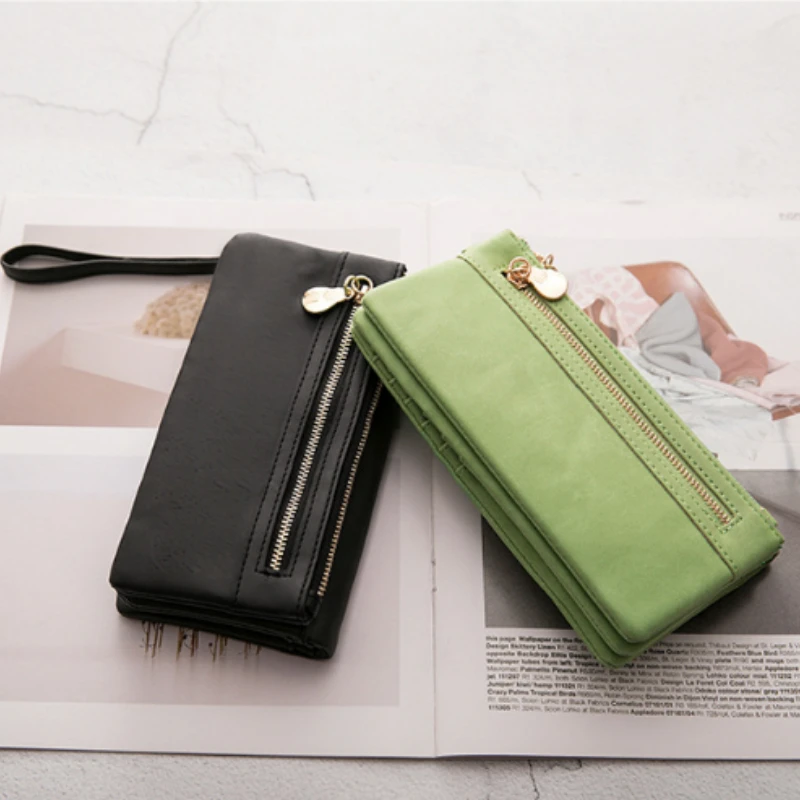 

New Women Leather Wallet Female Purses Big Capacity Hasp Zipper Purse Ladies Long Wristlet Clutch Coin Card Holders Portfel Dams