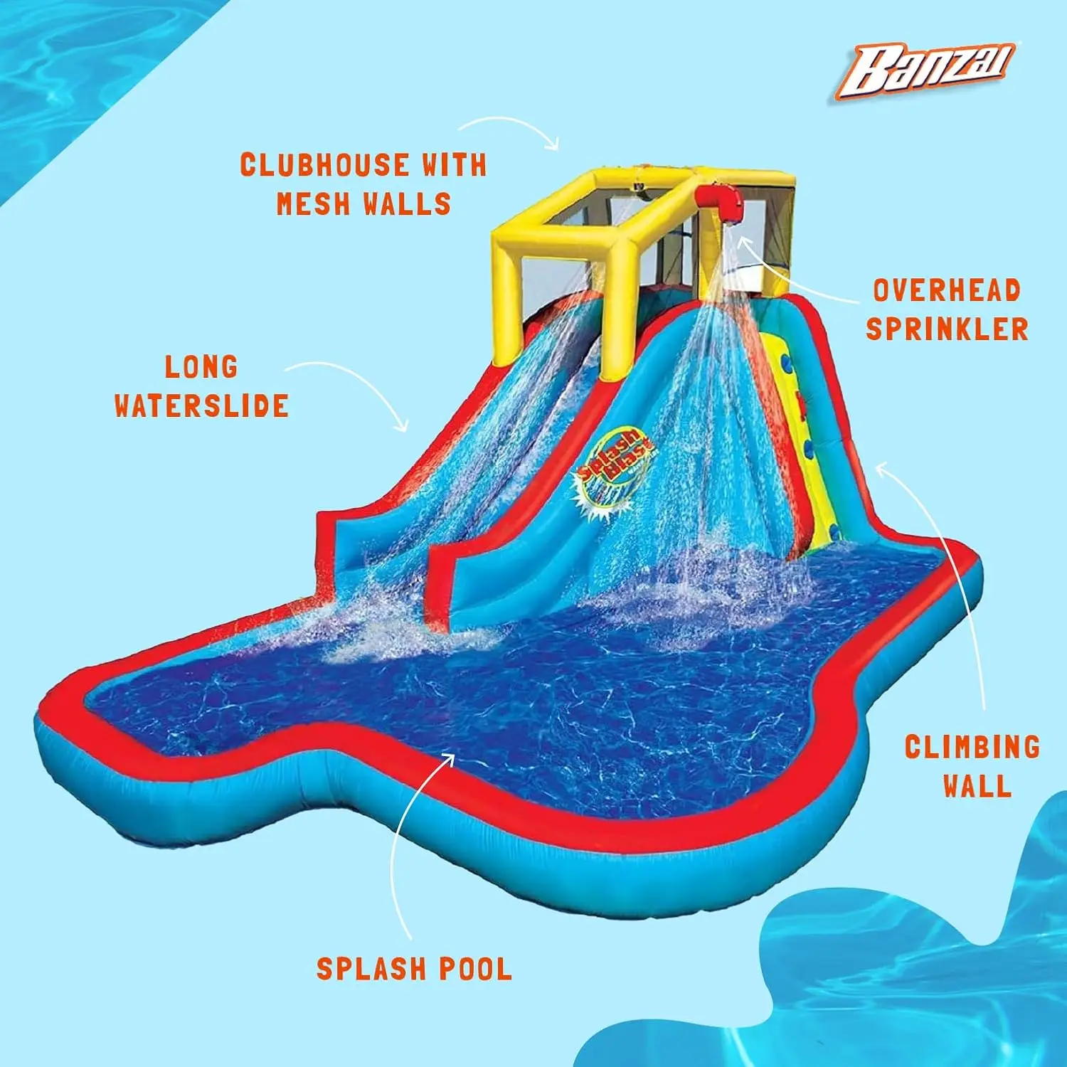 Aufblasbare Pool-Wasserrutsche, aufblasbares Spritzhaus im Hinterhof, Rutsche N' Soak