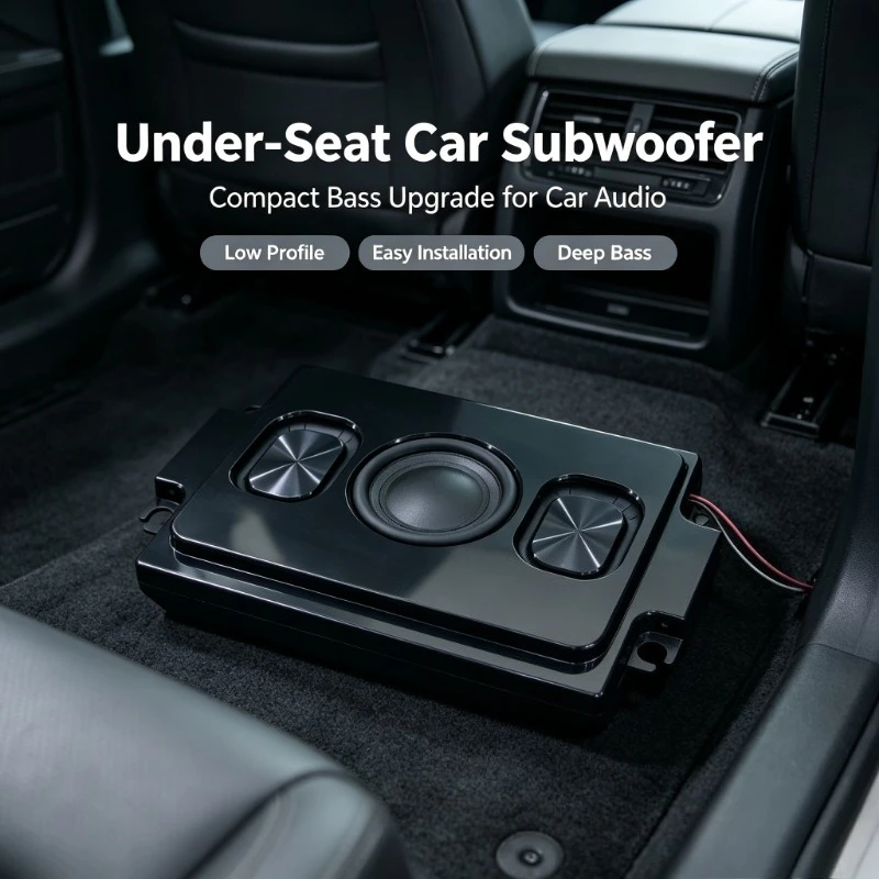 3 Inch Dual Voice Coil Passive Car Subwoofer Slim Under Seat Bass Speaker With 4 Vibration Radiators For Car Audio Upgrade