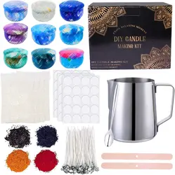 DIY Candle Making Starter Kit for Adults Kids Beginners with Soy Wax, Wax Melting Pot, Cotton Wicks, 9 Tins & More