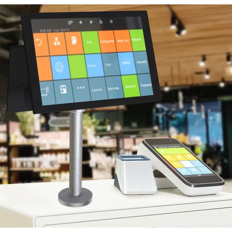 듀얼 스크린 상업용 디스플레이 스탠드 새로운 유형의 바, 편리하고 실용적이며 내구성이 뛰어남