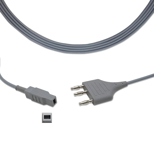 Compatible with Valleylabs Black Silicone Material, 4.0mm Banana Plug To 4.2mm Electrosurgical Bipolar Cable
