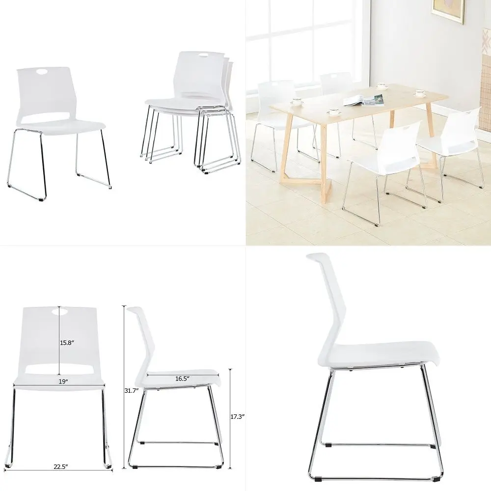 Dining Chairs Set of 4, Modern Fabric Upholstered Dining Room Chairs with Solid Wood Legs and Nailhead Trims for Kitchen Living