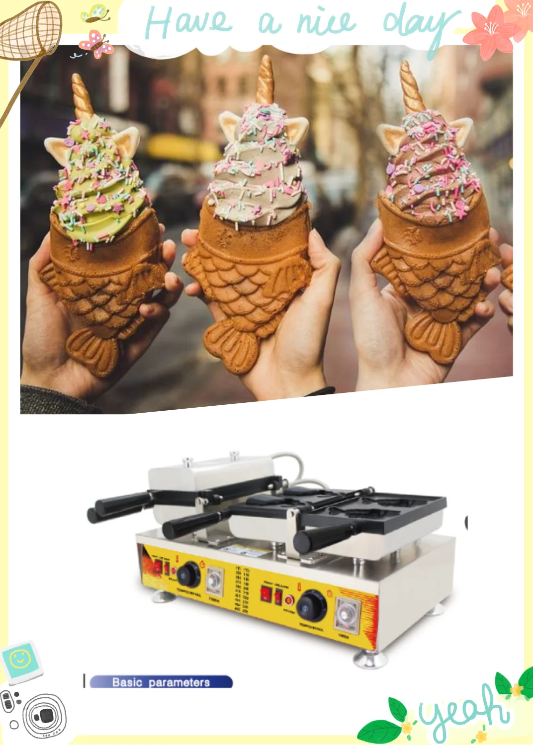 

Commercial Electric 4 Pcs Open Mouth Fish Shaped Ice Cream Taiyaki Waffle Machine With Close Eyes Fish Waffle Maker Equipment