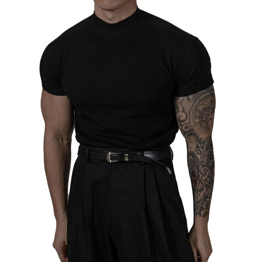 

Мужская футболка для спортзала и летних прогулок, приталенная рубашка L M 95, полиэстер, 5 спандекс, полиэстер, смесь спандекса, обычная длина одежды