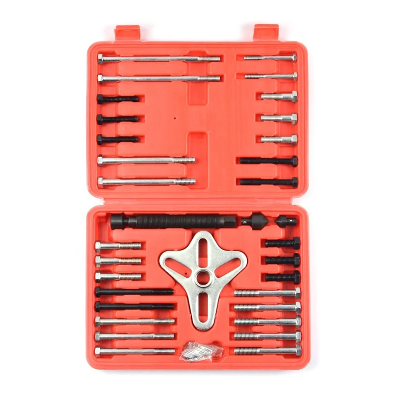TBTOOLS Car Auto Heavy Duty 46Pcs Harmonic Puller Set Crankshaft Balance Puller Gear Flywheels Steering Tool Repair Kit TB101