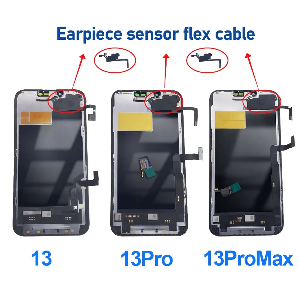 LCD +Earpiece Sensor Flex Cable Incell Pantalla for iPhone 13 Pro 13 13Promax LCD Display Touch Digitizer Assembly
