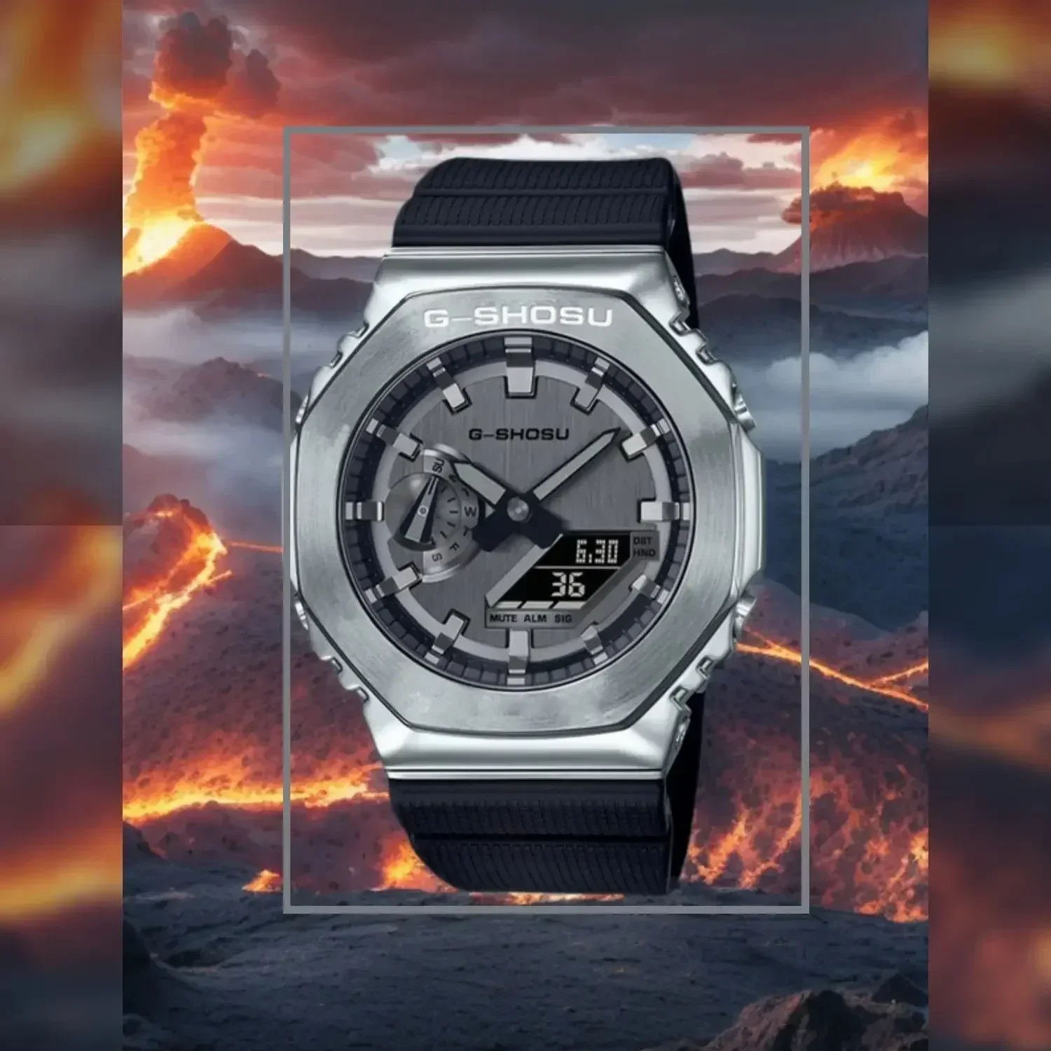 8887 Store Sports Electronic Unisex Watch Alloy Dial World Time Full Function LED Dual Display Auto Light Shockproof