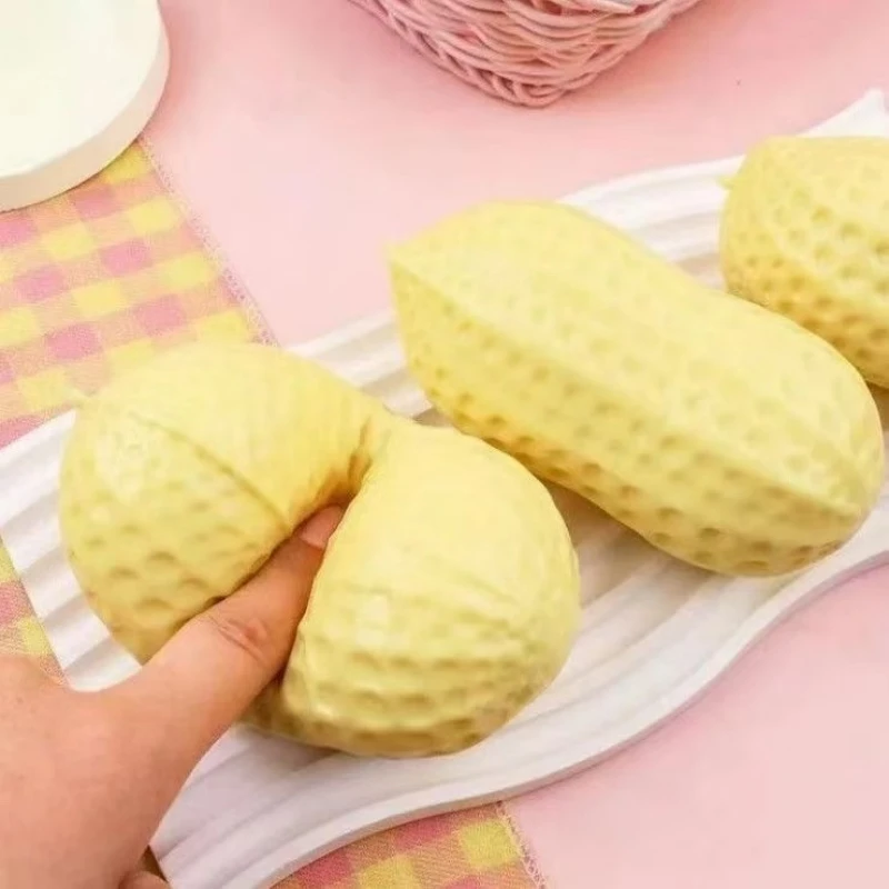 Simulated Peanut Shape Pinch Soft Slow Rebound Squeeze Ball Adult Decompression Butter Peanut Fidget Toy Children Birthday Gift