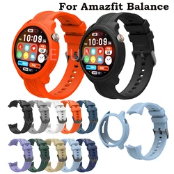 Silicone WatchStrap For Huami Amazfit Balance A2286 Original Smart Watch Band Replacement WristBand Bracelet Strap With case