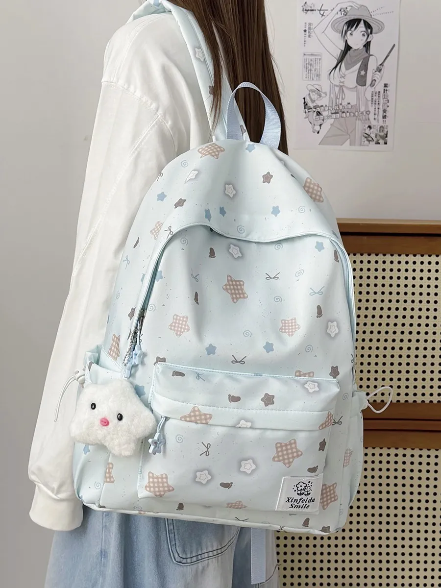 Korean Style Ins Large Capacity Dual Shoulder Backpack for Women Travel School Bag Cute And High Aesthetic Value