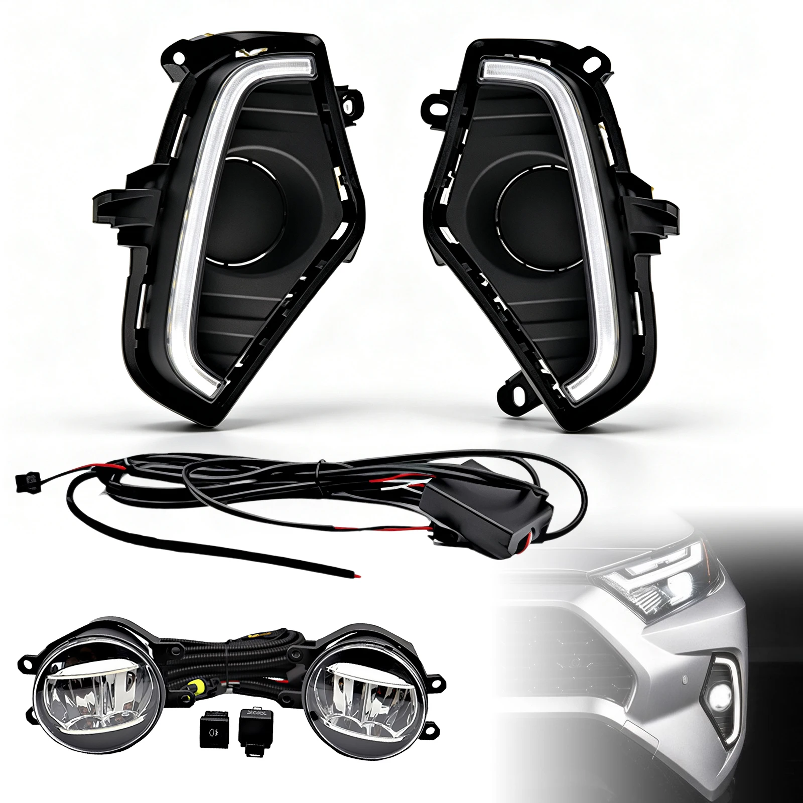 For Toyota RAV4 (Fits Excluding Trail And Adventure Sport Utility 4-Door) 2019 2020 2021 2022 Fog Light 81210-48050 81220-48050