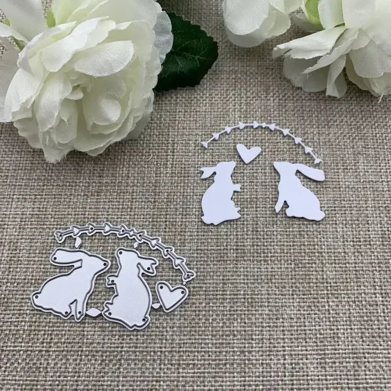 

Rabbit heart leaf strip Metal Cutting Dies For DIY Scrapbooking Decorative Embossing Handcraft Die Cutting Template Mold