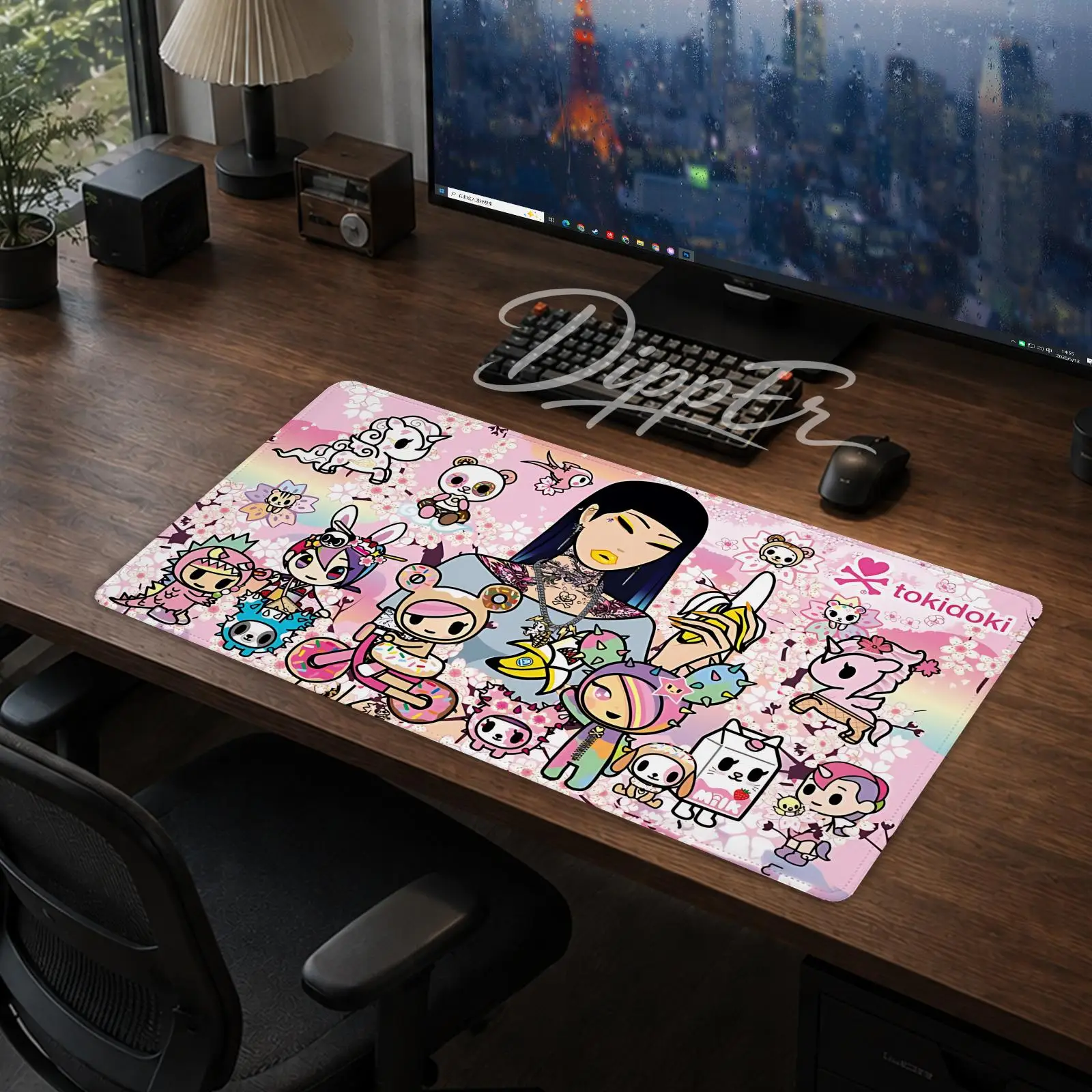 Tokidoki Mouse Pad Gaming office Desk Mat Non-slip Large Mousepad DIY Keyboard Pad stitched edge rubber base
