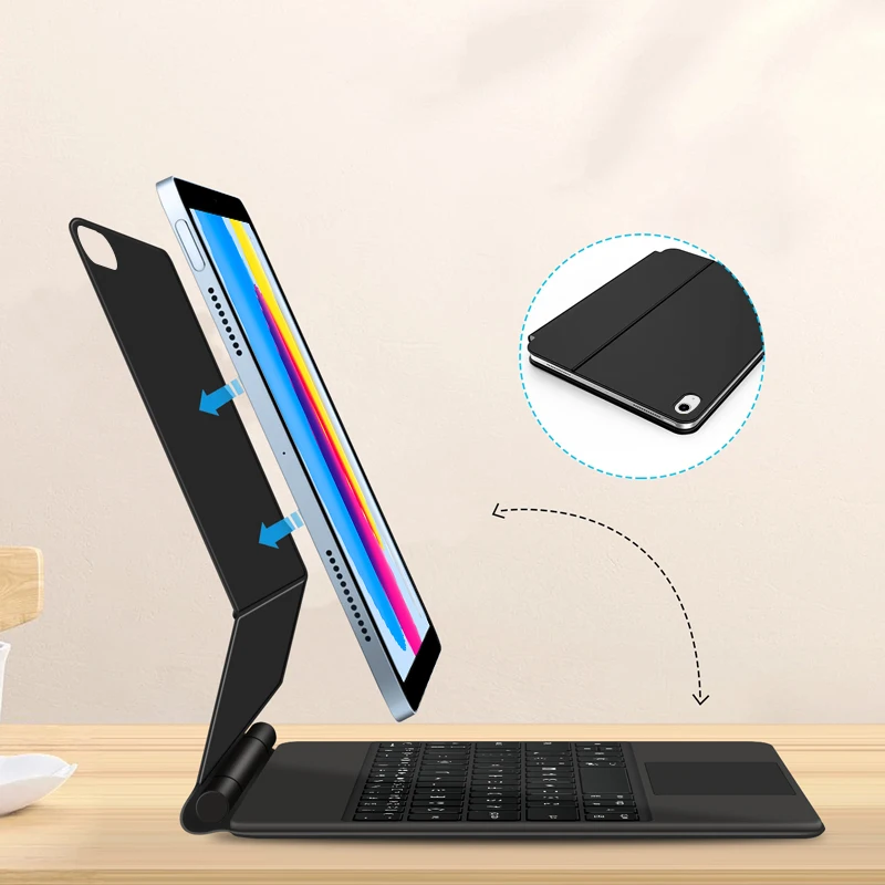 Tastiera magica per iPad 10 10th A16 11th Pro 11 2022 2021 2020 Air 4 5 10.9 Custodia Tastiera Smart Multi-Touch TrackPad Retroilluminazione