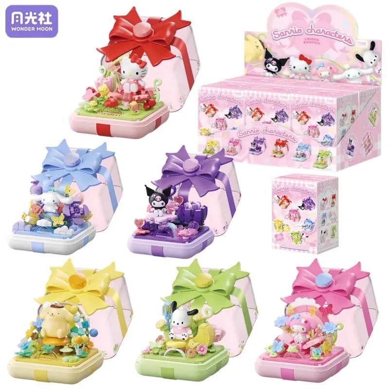 

Sanrio Hello Kitty Ring Box Building Block Kuromi Children Small Particle Assembly Toy My Melody Model Ornament Collectible Gift