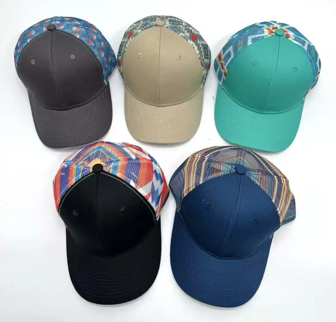 Customized Printed Logo Gradient Color Baseball Cap Smooth Mesh Sun Protection Hat For Outdoor Non Deformation Sun Hat