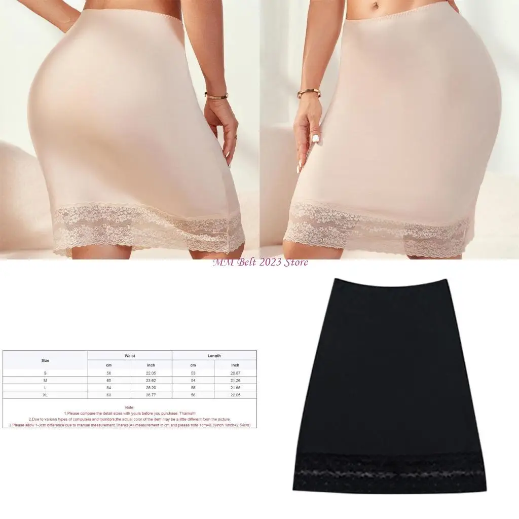 

49ME Women Half Slips Underskirt Midi Skirt Knee Length Petticoat for Under Dresses