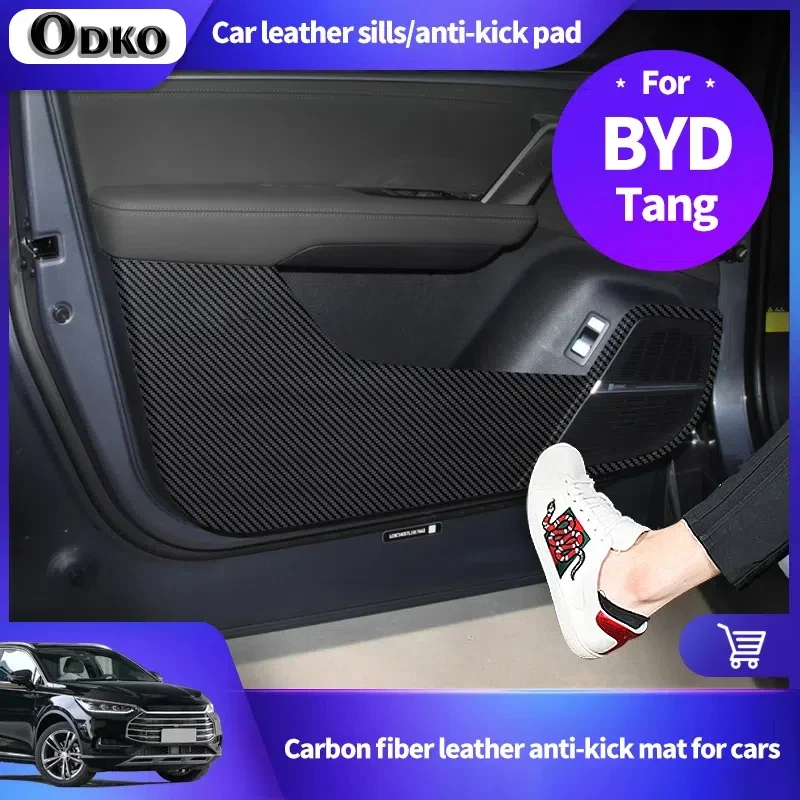 

Car Styling Door Anti-Kick Pad Leather Side Edge Film Protector Stickers For BYD Tang 2021 Accessories Car Accessories